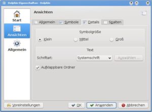 Abbildung 4: Über diese Menüfunktion aktivieren Sie die aufklappbaren Ordner in der Dolphin-Ansicht.