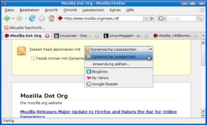 Abbildung 4: Zum verwalten von RSS-Feeds nutzen Sie wahlweise externe Tools oder Onlinedienste wie Bloglines.