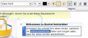 Abbildung 4: Text formatieren Sie z. B. fett oder ändern Schriftart und -größe.