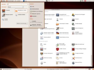 Abbildung 4: Der Ubuntu-Desktop des Hilmix-Notebooks schaute sich einige Elemente beim SLED von Novell ab.