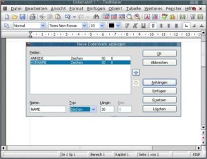Abbildung 4: Softmaker Office ermöglicht es, einfache Datenbanken im dBase-Format zu erstellen.