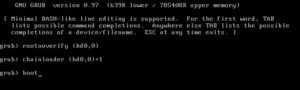 Abbildung 4: Alternativ erlaubt auch die Grub-Konsole den Start von Vista.