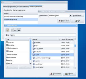 Abbildung 4: Wer eine bestimmte Anwendung beim Start von Gnome auf den Plan rufen möchte, richtet das in der Sitzungsverwaltung ein.