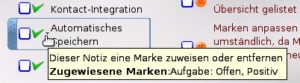 Abbildung 4: Marken direkt auswählen: Am besten merken Sie sich die Tastenkombination.