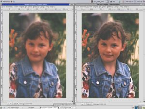 Abbildung 4: Links der etwas unscharfe Scan, rechts das verbesserte Bild.