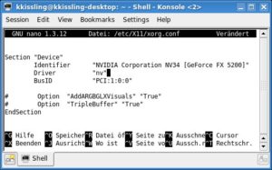 Abbildung 4: Erscheint nach dem Neustart mit dem neuen Kernel die grafische Oberfläche nicht mehr, nehmen Sie eine kleine Änderung in der Datei     <code srcset=