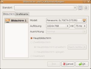 Abbildung 4: Monitoreinstellungen nehmen Sie unter Ubuntu 7.10 bequem grafisch vor.