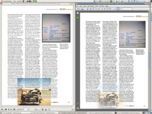 Abbildung 4: Xpdf (links) zeigt komplexe Dokumente weniger originalgetreu an als der Acrobat Reader (rechts).