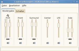 Abbildung 4: Über das Gnome-Mischpult lassen sich sämtliche Kanäle der 7.1-Soundausgabe separat steuern.