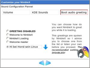 Abbildung 4: Originell, bei einem individuellen Linux aber kein Luxus: die persönliche Audio-Begrüßung zum Systemstart.