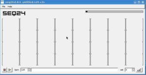 Abbildung 4: Das schlichte Startfenster des Sequenzers Seq24 bietet Platz für neue Pattern.