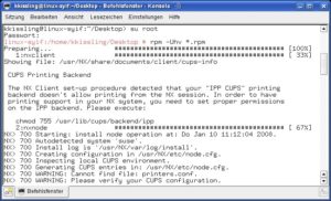 Abbildung 4: Die RPM-Pakete von der Webseite installieren Sie am schnellsten über die Konsole. Ein einfacher Befehl genügt, um den NX-Server aufzusetzen.
