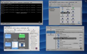 Abbildung 4: KDE 4 beherrscht von Haus aus die Exposé-Funktion. Allerdings muss dazu der X-Server entsprechend konfiguriert sein.