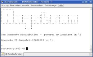 Abbildung 4: Sie sind drin: Welchen Snapshot Ihr OpenMoko nutzt, erfahren Sie aus der Datei <code srcset=