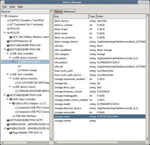 Abbildung 4: Der Hal-device-manager zeigt alle Informationen von HAL an.