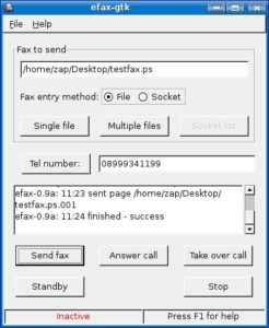Abbildung 4: Faxe zu senden, ist unter Kubuntu mit einem seriellen Modem recht einfach: Sie installieren dazu die Pakete "efax" und "efax-gtk".