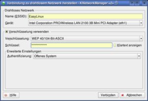 Abbildung 4: Bei WLAN-Netzen mit WEP-Verschlüsselung muss das Passwort genau 13 Stellen (bei älteren Geräten fünf Stellen) lang sein.