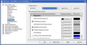 Abbildung 4: Vertragen die Menüleisten von OpenOffice frische Farbe? Kein Problem: Im Register Darstellung haben Sie die freie Auswahl!
