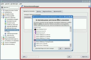 Abbildung 4: Die Netzwerkeinstellungen von Knoppix erreichen Sie über das Kontrollzentrum. Da KDE die Distribution nicht kennt, wählen Sie im Abfragefenster Debian Etch.