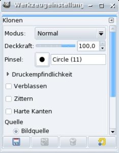 Abbildung 4: Die Werkzeugspitzen des Klon-Stempels bieten zahlreiche Optionen zum besseren Arbeiten.