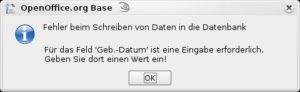 Abbildung 5: Wenn Sie beim Ausfüllen der Mitgliederverwaltung Pflichtfelder vergessen, quittiert das Formular das mit einer Fehlermeldung, und Sie müssen die Eingabe vervollständigen.