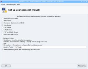Abbildung 5: So passen Sie die Mandriva-Firewall an, um über Xdmcp eine Verbindung aufzunehmen.