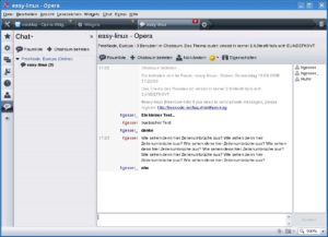 Abbildung 5: Chatten mit Opera – neben Browser und Mail-Client ist das Programm auch ein IRC-Client.