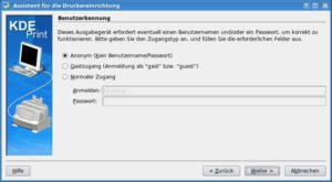 Abbildung 5: Erreichen Sie den per Samba freigegebenen Drucker nur mit Hilfe eines Passworts, legen Sie das ebenfalls in der Drucker-Konfiguration fest.