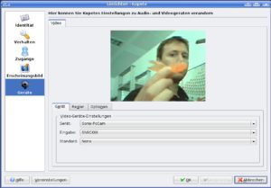 Abbildung 5: Ob die Webcam wie gewünscht funktioniert, testen Sie zum Beispiel in Kopete.