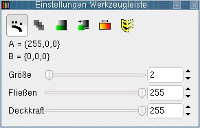 Abbildung 5: Verschiedene Werkzeuge erlauben beispielsweise das Skalieren der Deckkraft einer Farbe bis hin zur Transparenz.