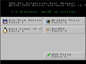 Abbildung 5: Eine wohltuend einfach einzurichtende Alternative zum Linux- und Vista-Bootloader bietet der Bootmanager GAG.