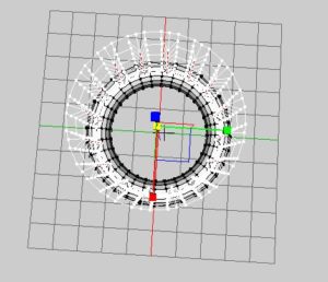 Abbildung 5: Eine Verschiebung der ausgewählten Gitternetzlinien ergibt die Vertiefungen in der Säule. Für eine Abrundung sorgt der Catmull-Clark-Algorithmus.