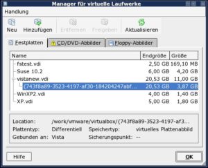 Abbildung 5: Die durchdachteste Lösung zum Verwalten virtueller Laufwerke bringt VirtualBox mit dem <code srcset=