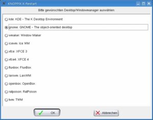 Abbildung 5: Den Fenstermanager wechseln Sie per Mausklick – ohne Neustart des Rechners.