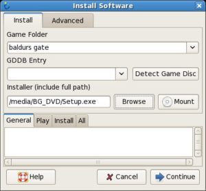 Abbildung 5: Der Emulator benötigt nur wenige Angaben, um die Installation des gewünschten Spiels anzustoßen.