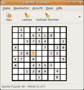 Abbildung 5: Mäßig intelligent: Xnee wiederholt stupide alle gezeigten Schritte – leider ändern sich die Zahlenvorgaben nach jedem Neustart von Sudoku.
