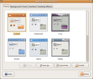 Abbildung 5: Durch den neuen Thememanager Appearence stellen Sie ein modisches Outfit unter Ubuntu 7.10 jetzt noch übersichtlicher ein.