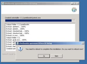 Abbildung 5: Der Windows-basierte Teil der Unetbootin-Installation beschränkt sich darauf, einige Dateien zu entpacken und die     <code srcset=