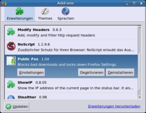 Abbildung 5: Public Fox ist nur über das Menü <code srcset=