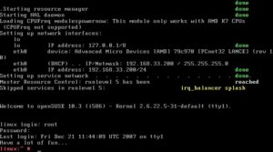 Abbildung 5: Zum Anmelden bei einer Minimalversion von OpenSuse geben Sie als Login     <code srcset=