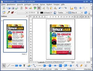 Abbildung 5: Mit Draw bringt OpenOffice ein Vektorzeichenprogramm mit, das im Büroalltag gerade mit seinen überschaubaren Funktionen punktet.