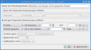 Abbildung 5: Intelligente Wiedergabelisten filtern die Musikkollektion nach bestimmten Kriterien.