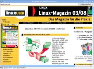 Abbildung 5: Einen einfachen HTML-Browser haben Sie mit Gambas in kurzer Zeit erstellt.