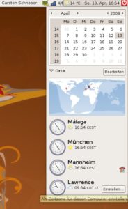 Abbildung 5: Die neue Uhr behält das Wetter an beliebigen Standorten im Blick. Bei einer Reise passt sie die Zeitzone per Mausklick an.