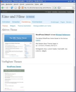 Abbildung 5: Nach der Installation stellt WordPress lediglich zwei Layouts zur Auswahl.