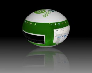 Abbildung 5: Der 3D-Desktop gilt als der letzte Schrei unter Linux. Dank entsprechender Grafikkartentreiber wartet Suse mit Spezialeffekten auf, wie einem kugelförmigen Arbeitsflächenumschalter.