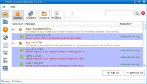 Abbildung 5: Sabayon bringt ein eigenes grafisches Frontend für das Gentoo-Paketmanagement mit.