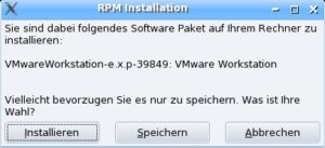 Abbildung 5: Wenn es geht, dann einfach: VMware Workstation wird mit wenigen Klicks in Mandriva 2007 installiert. Erst später folgt die Textkonfiguration mit dem Konfigurationsskript.