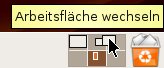 Abbildung 5: Mit der Maus ziehen Sie Programmfenster im Arbeitsflächenumschalter auf einen anderen Desktop.