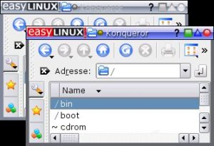 Abbildung 5: Etwas mehr Aufwand erforderte das easylinux3-theme, das dafür aber auch eine ansehnliche Fensterdekoration ist.